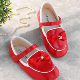 Cute Walk by Babyhug Ballerina With Velcro Closure & Bow Applique - Red-picture-9