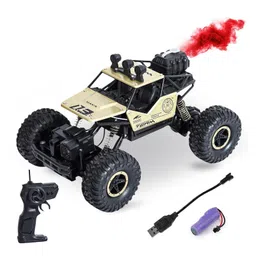 NIYAMAT 1:18 Scale Remote Control Monster Car All-Terrain 2WD Rock Crawler Metal Climbing Vehicle Mist Smoke Spray Off-Road Truck for Kids - Multicolor-picture-40
