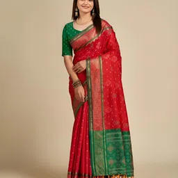 OFLINE SELECTION Woven Design Zari Patola Saree-picture-22