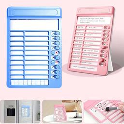 New Pinch Habit Tracker Chore Chart, Plastic Checklist Board with 15 Detachable Cardstock to Do List for Home Routine Planning, My Chores RV Checklist Task Planning Board for Kids and Adults (Pink) image 2
