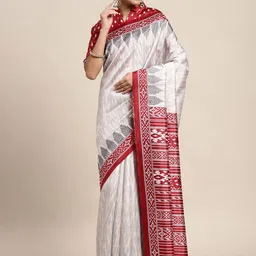 Anouk Rustic Silk Blend Ikat Saree-picture-0