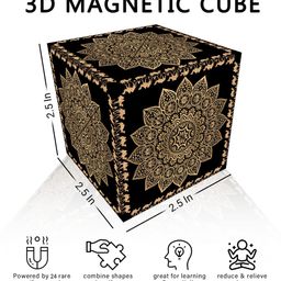 ADKD Educational Magnetic 3D Shape Shifting puzzle Cube for Kids- Black image 3