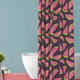 ArtzFolio Purple & Pink Printed Waterproof Shower Curtain-image-96