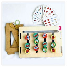 WISSEN Wooden Double side Pattern Sliding Activity game- 36 Paper image 4