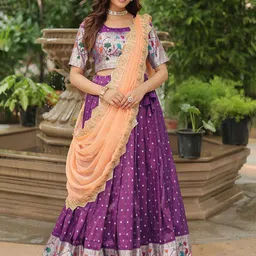 Kedar Fab Niyati Semi-Stitched Art Silk Lehenga & Unstitched Blouse With Dupatta-picture-15