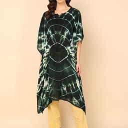PinkTribe Women Dyed Round Neck Kaftan Kurta-picture-18