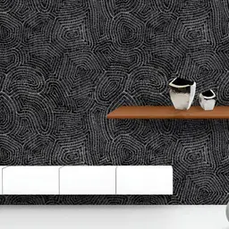 ArtzFolio Printed UV-Resistant Anti-Bacterial Black Geometric PatchesPeel & Stick Wallpaper-image-124