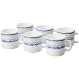 Larah by Borosil White Ceramic Tea & Coffee Mug - Set fo 6 100ml-image-91