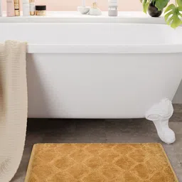 Bichauna Element Beige Textured 350 GSM Rectangular Bath Rug-picture-46