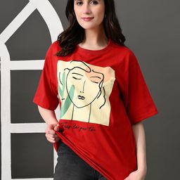 CORSICA Women Bio Finish Graphic Printed Round Neck Cotton Oversized T-shirt-image-50