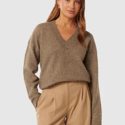 Forever New Brown Solid Full Sleeves Sweater-image-42