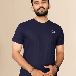 Moda Rapido Men Navy Blue Polyester Tshirts-picture-5