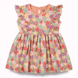 GJ baby Girls Peach Floral Casual Dresses-image-97