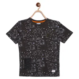 Blue Giraffe Kids Olive Green Cotton Printed T-Shirt-picture-4