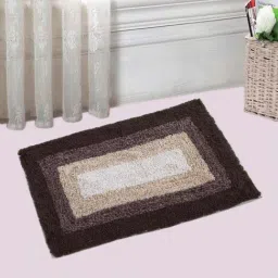 Saral Home Brown & Beige Cotton 1250 GSM Bath Mats - Set of 2-15