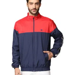 Zeel Red & Blue Mock Collar Wind Cheater Jacket-picture-18