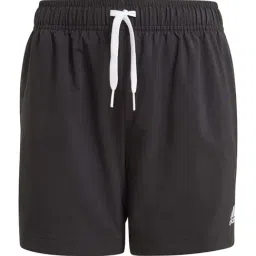 Adidas Kids Black Mid Rise Shorts-image-1