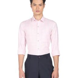 Arrow Pink Cotton Regular Fit Checks Shirt-picture-29