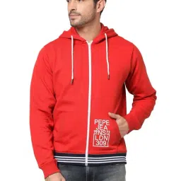Pepe Jeans Red Regular Fit Printed Hooded Sweatshirt-47