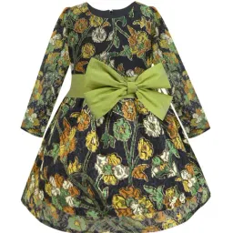 A.T.U.N. Lime Green & Black Full Sleeves Lace Dress-image-95