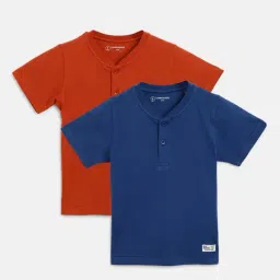 Campana Red & Blue Solid T-Shirt (Pack Of 2)-image-72