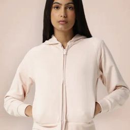 RAREISM Pink Cotton Blend Solid Long Sleeves Sweatshirt-image-64