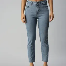 SHOWOFFFF Mom Fit Clean Look Blue Jeans-picture-8