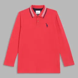 Blue Giraffe Boys Red Cotton Solid Full Sleeves T-Shirt-image-14