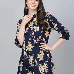 BAESD Women Floral Printed A-Line Longline Top-image-9