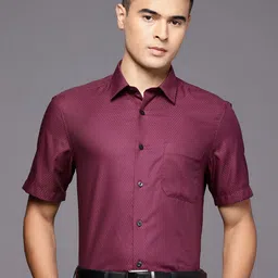 Louis Philippe Pure Cotton Classic Fit Self-Design Formal Shirt-picture-20
