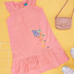 YU by Pantaloons Kids Pink Cotton Embroidered Dress-image-99
