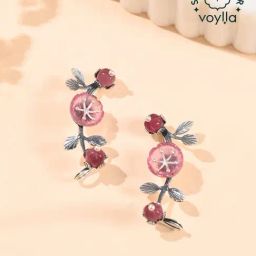 Voylla Silver Bloom 925 Misaki Ear Cuff Earrings-picture-15