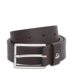 United Colors of Benetton Scanno Olive Leather Solid Waist Belt-image-98