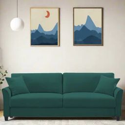 Febonic Pine Green Neem Wood Daroo 3 Seater Sofa-image-18