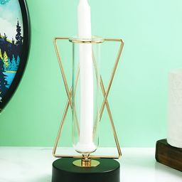 Myntra Elegant Homes Gold-Toned & Black Prism Candle Holder-picture-43