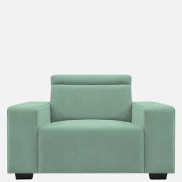 Febonic Mist Blue Neem Wood Hiro 1 Seater Sofa-image-15