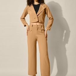 QIOA Notched Lapel Collar Cropped Blazer & TrousersCo-OrdsSet-picture-6