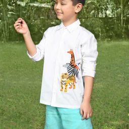 Zip Zap Zoop Boys White Regular Fit Printed Shirt-image-73
