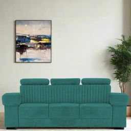 Febonic Sea Green Neem Wood Draco 3 Seater Sofa-image-33
