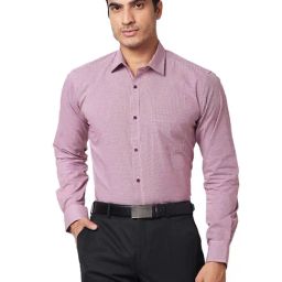Park Avenue Maroon Slim Fit Check Shirt-picture-31