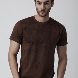 YAK YAK Men Brown Printed Round Neck T-shirt-image-32