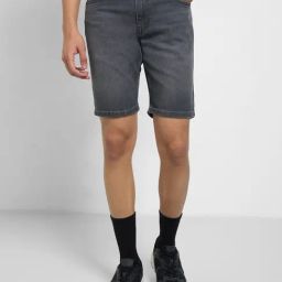Sf Jeans By Pantaloons Grey Cotton Regular Fit Denim Shorts-picture-14