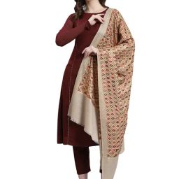Monte Carlo Beige Printed Shawl-image-66