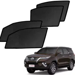 Auto Pearl Side Window Sun Shade Cover for Toyota Fortuner 2017 (Black)-18