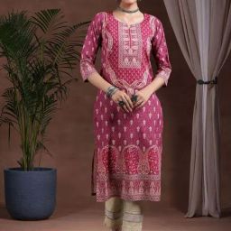 Libas Pink Printed Straight Kurta-image-26