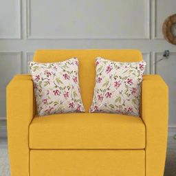 Febonic Bold Yellow Neem Wood Gozi 1 Seater Sofa-27