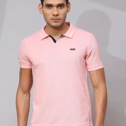 Cloak & Decker by Monte Carlo Light Pink Regular Fit Polo T-Shirt-image-68
