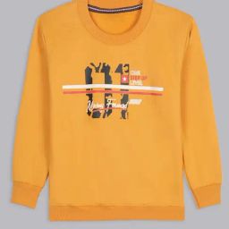 Bolly Lounge Boys Yellow Cotton Regular Fit Printed Sweatshirt-image-113