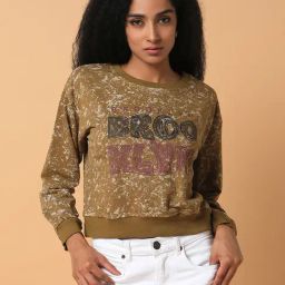 SHOWOFF Olive Printed Sweatshirt-image-33
