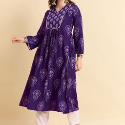 Anouk Rustic Floral Printed A-Line Kurta With Trouser image 5